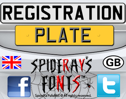 REGISTRATION PLATE UK font